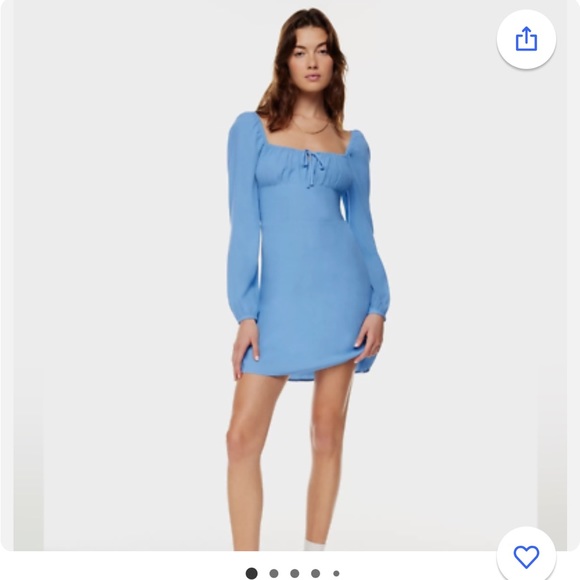 Sunday Best Dresses & Skirts - Aritzia - Sunday Best azure blue peasant sleeve dress